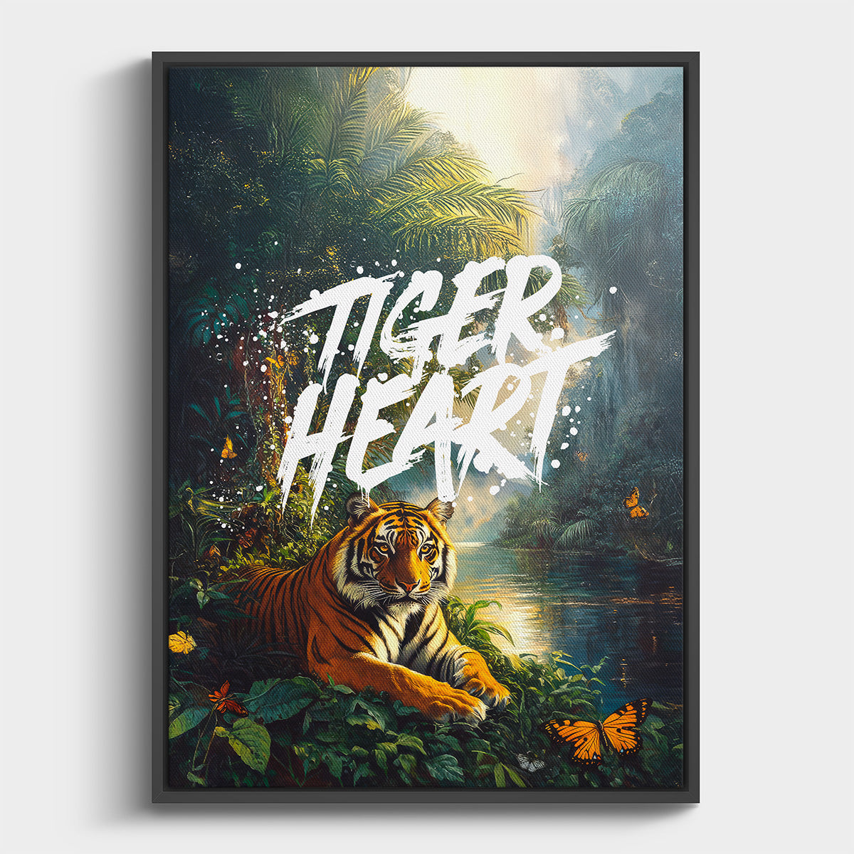 Tiger Heart animal wall art displayed in a modern living room or creative interior