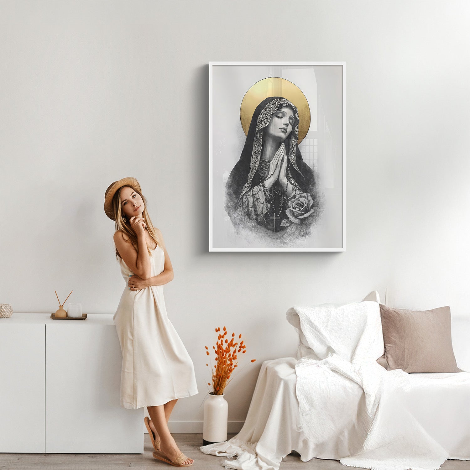 aeterna, christian wall art, sacred artwork, religious wall art, devotional art, spiritual home decor, prayer wall art, faith inspired art, jesus art, holy art, christian gift, serene wall art, sacred interior, timeless art